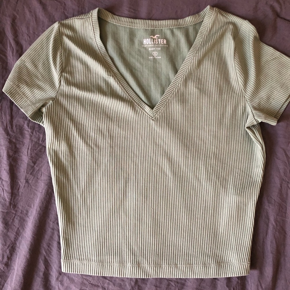 Sage Green Hollister Baby Tee
